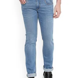 Basics Men Jean Skinny Fit Low-Rise Low Distress Light Fade Stretchable Jeans-image-8