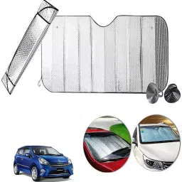 Auto Pearl F273 Dashboard Sun Shade Cover with Suction Cup for Toyota Wego (Silver)-33