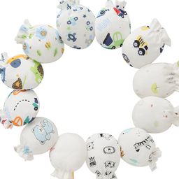 MOMISY 100% Cotton Mittens Pack Of 12 Pairs - Multicolour (Color and Design may vary)-13