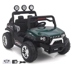 Battery Operated Ride On Two Seater Jumbo Jeep With Music Lights and Remote Control - Green-9