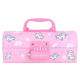 Vworld Compass Box with Lock Password Pencil Case for School Girls & Boys Suitcase Style Password Lock Pencil Case for School Students (random colour)-picture-16