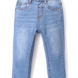 Babyhug Denim  Full Length with Stretch  Washed Jeans  - Light Blue-image-99