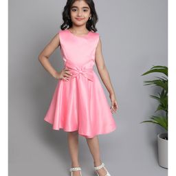 The Magic Wand Sleeveless Bow & Stone Embellished Fit & Flared Dress - Peach-picture-46