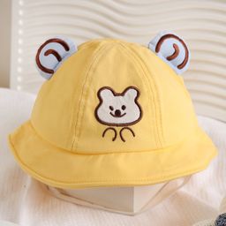 Kicks & Crawl Cotton Bunny Embroidered Cap - Yellow-21