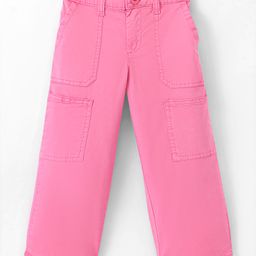 Under Fourteen Only Cotton Solid Pocket Detailed Trousers - Custard & Cream-image-99