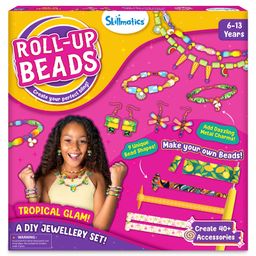 Skillmatics Craft Activity Roll up Beads Tropical Glam DIY Kit, 350 and up Charms and Beads, Jewelry Making Kit, Create 40and up Accessories, Gifts for Kids-image-90