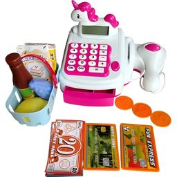 NEGOCIO Unicorn Cash Register Machine with Accessories Pretend Play Plastic Educational Toy Set for Kidstoy for kids- PACK OF 1- COLOR MAY VARY-27