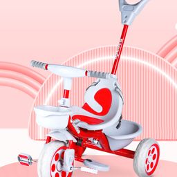 Tondu Kids Tricycle with Parental Control, Safety Belt, EVA Wheels & Storage - Toddler Trike (Red)-16