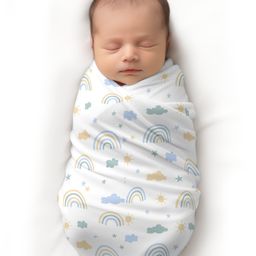 Carerio's Baby Wrapper Ultra-Soft, Breathable & Stretchy Baby Wrap for Newborns & Infants - Sunny Skies Design Printed-13