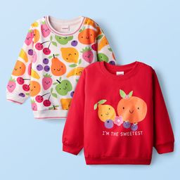Babyhug 100% Cotton Full Sleeves Fruits Printed Sweatshirts Pack Of 2 - Multi Colour-image-60