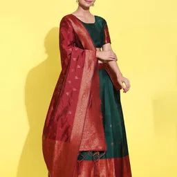 Payu Semi-Stitched Lehenga & Unstitched Blouse With Dupatta image 2