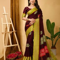DIVASTRI Geometric Printed Banarasi Saree-46