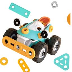 BitFeex Soft Rubber Block Assembly Vehicle Practical Ability Improves Imagination Enhances Creativity Building Blocks for Children Engineering Vehicle Toy DIY Assembled STEM Educational Toy for Toddlers Children - 41 Pieces image 4