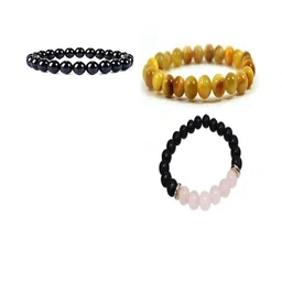 Divine souvenirs Unisex Set Of 3 Artificial Beaded Elasticated Bracelets-36