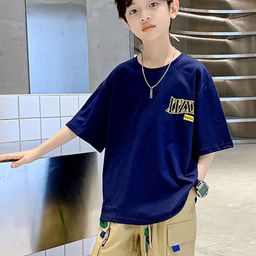 LULU & SKY Boys Dyed Henley Neck Pure Cotton Pockets T-shirt-image-36