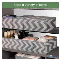 FunBlast Adjustable Drawer Organizer Set of 8 Foldable Drawer Dividers Grey White image 5