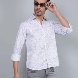 Crimsoune Club Men Abstract Printed Classic Slim Fit Casual Shirt-image-95