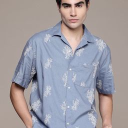 GAP Standard Relaxed Fit Floral Embroidered Linen Cotton Casual Shirt-image-61