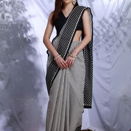 Mitera Striped Silk Blend Bagru Saree-picture-18