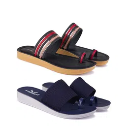 BERSACHE Women Set Of 2 One Toe Flats-picture-56