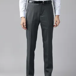 Park Avenue Men Micro Checked Formal Trousers-image-29