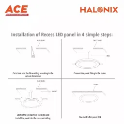 Halonix Ace LED Recessed Down Lighter Polycarbonate 3 W, Cool Day Light image 5