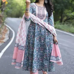 SUPPAR SLEAVE Women Cotton Blend Kurta Sets-picture-43