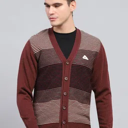 Monte Carlo Men Striped Woollen Cardigan-picture-30