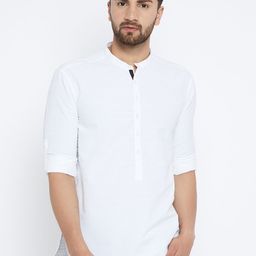 even Men White Solid Straight Kurta-image-30