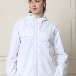 HOUSE OF VEDAS Women Hooded Solid Casual Windcheater And Water Resistant Bomber Jacket-image-98