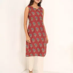 RANGMANCH BY PANTALOONS Women Geometric Printed Daily Cotton Straight Kurta-22