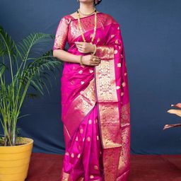 KALINI Ethnic Motifs Zari Pure Silk Banarasi Saree-picture-20