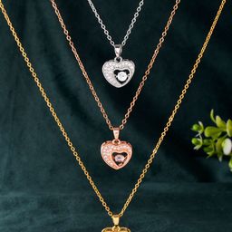 PASU FASHION Gold-Plated Heart Shaped Pendants With Chains-22