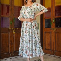 KALINI Floral Print Fit & Flare Midi Dress-image-25