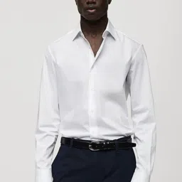 MANGO MAN Regular Fit Stretch Formal Shirt-image-75