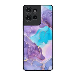QRIOH Alcohol ink Marble Real Printed Motorola G75 5G Impact Resistant Back Case-22