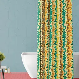 ArtzFolio Yellow & Green Printed Waterproof Shower Curtain-image-75