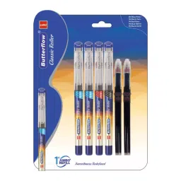 Cello Butterflow Roller Pen Cap Closure Type Blue, Black & Red Ink, 8907234015492 (Each 1 Kit)-14