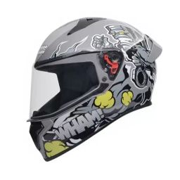 Studds N4 Grey Xtra Large (600 mm) Full Face Helmet, Thunder D10 Decor-image-89