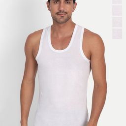 CAVENDERS Men Pack Of 5 Pure Cotton Undershirt Vests White Premium quality Dno-v445st-48