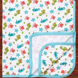 Babyhug Terry Knit Towel with Crab Print L 76.2 X B 76.2 cm- Blue-image-15