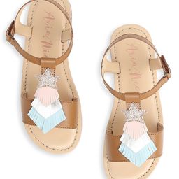 Aria+Nica Shimmer Embellished & Star Designed Sandals - Cognac-image-55