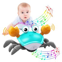 MUREN Crawling Crab Baby Tummy Time Gifts for Newborn Babies, Light-Up Walking Dancing toy Moving Crab with Music-0