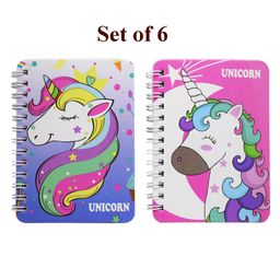 Asera Spiral Diary with Cartoon Character Prints for Kids Birthday Return Gifts - Birthday Party Gift Options (Unicorn 6 Pcs)-14