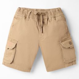 Ruff Cotton Woven Above Knee Length Solid Shorts With Pockets - Khaki-image-32