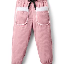 Mark & Mia Looper Knit Full Length Lounge Pant with Pocket & Knot Detailing - Pink-picture-36