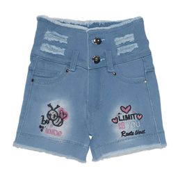 Arshia Fashions Girls Washed Slim Fit High-Rise Denim Denim Shorts-50