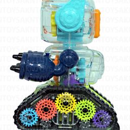 Akn Toys Gear Simulation Mechanical Sound and Light Robot Toy Mechanical Robot Electric 3 D Robot with 360 Degree Rotation Bullet Launcher Robot Toy(color N Design May Vary) image 2