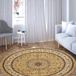 OBSESSIONS Beige Ethnic Motifs Anti-Skid Polypropylene Carpet-44