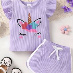 4YOU DRESSES Girls Printed Short Sleeves T-shirt With Shorts-image-85